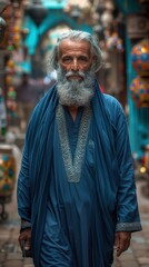 Obraz premium Iraqi Man in Traditional Clothing Middle Eastern Culture Portrait