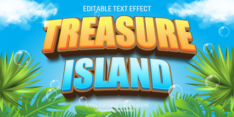  treasure island vector text effect with modern style design