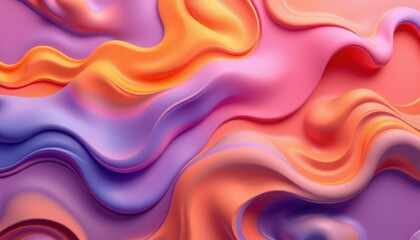 Obraz premium Abstract Fluid Orange Purple Swirls Design