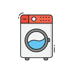 Laundry machine vector icon