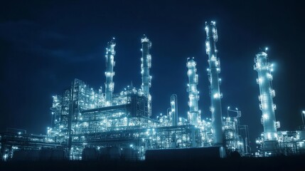 Digital twin technology being used in an industrial setting, such as an oil and gas refinery or factory. Industry technology