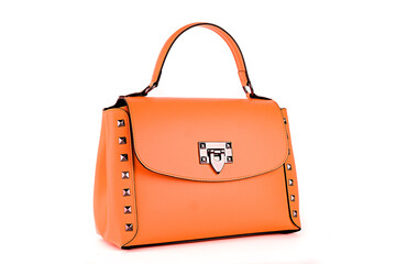 Bag clutch isolated on white fashion leather