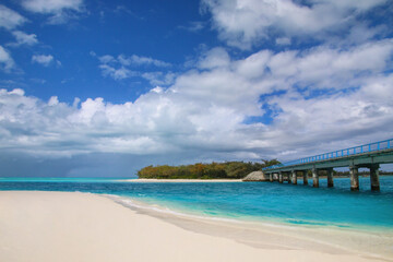 Mouli Bridge between Ouvea and Mouli islands, Loyalty Islands, New Caledonia