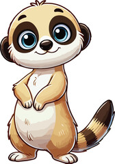 Obraz premium Cute meercat vector on white background