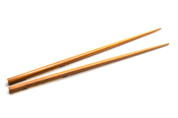 wooden sushi chopsticks on white background