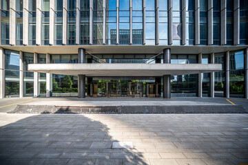 Contemporary Architectural Entrance Featuring Sleek Line and Glass Facade