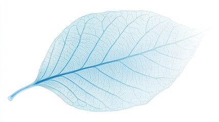 Delicate Blue Leaf with Transparent Design and Intricate Veins