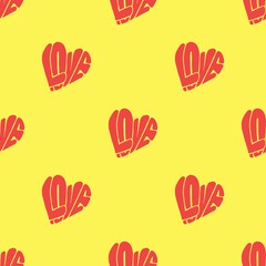 Love image, heart shape, seamless pattern design Illustrations used for Valentine's Day or other festivals On a colorful background