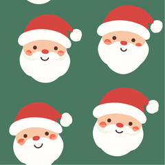 Seamless pattern of Cute Christmas Santa illustration