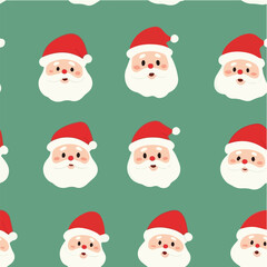 Seamless pattern of Cute Christmas Santa illustration
