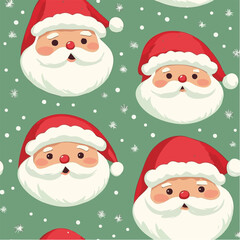 Seamless pattern of Cute Christmas Santa illustration