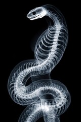 Fototapeta premium Intricate X-ray Image of a Snake Revealing Bone Structure and Shape