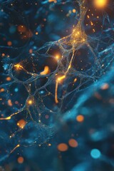 Dynamic artistic depiction of AI neural networks overlaying biological tissues, creating a glowing, hybrid ecosystem, ultra-modern aesthetic