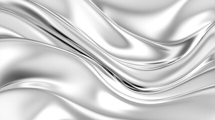 Liquid Platinum with Glossy Flowing Waves: A sleek and digital