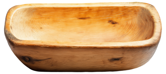 PNG Wooden bowl with rectangular shape