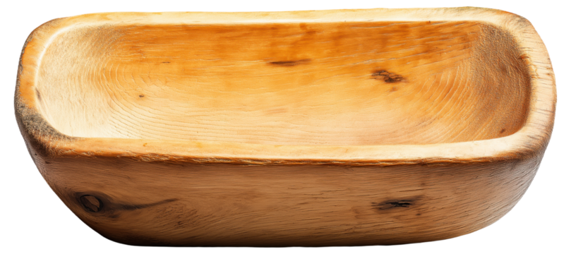 PNG Wooden bowl with rectangular shape