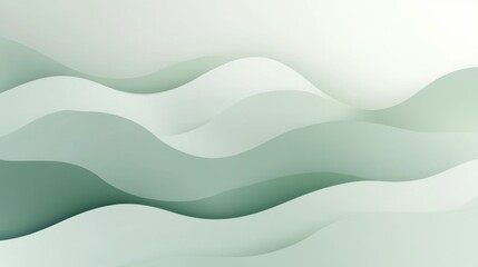 Abstract Green and White Wavy Background Design