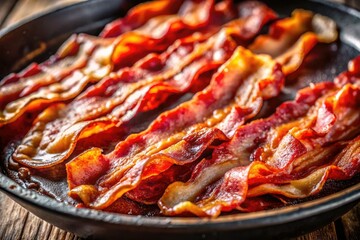 Macro Photography: Crispy Bacon Sizzling in Pan - Close Up Food Photography