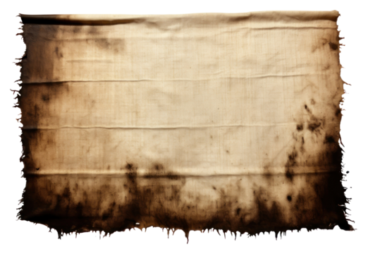 PNG  Fabric with burnt text white background rectangle.