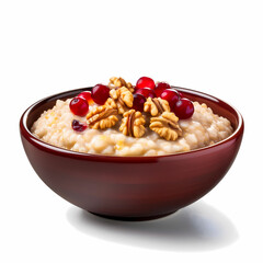 Delicious Oatmeal Bowl with Cranberries and Walnuts   Healthy Breakfast Food