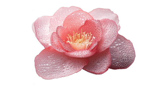 Pink Flower Glitch Art Digital Distortion, Water Droplets, Bloom