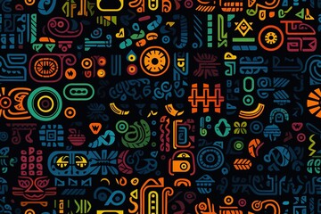 Obraz premium mexican embroidery, mexican pattern, mexican vector, flower pattern, flower vector 