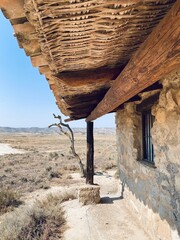 Remote cabin in the desert