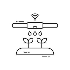 Smart irrigation vector icon
