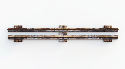 Fototapeta premium A minimalist wooden shelf design with a rustic finish, suitable for display or storage.