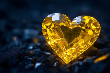 Fototapeta premium golden heart with diamonds