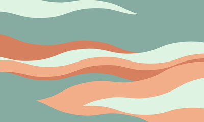 Minimalist abstract background with wavy, rippled stripes and sparse curves. Flowing, textured lines in trendy colors create a graphic look, perfect for posters, prints, or a modern, minimal design.