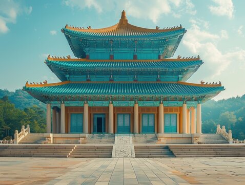 Majestic Asian Architecture Kumsusan Palace Mausoleum