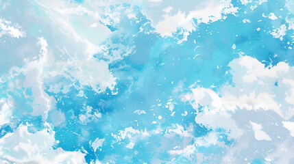 a beautiful abstract blend of white and various shades of blue, resembling a mix between ocean waves and a cloudy sky The fluid and dynamic brushstrokes give a sense of movement