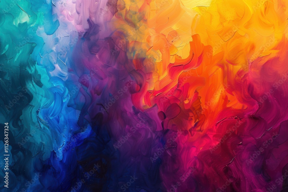 Poster vibrant abstract artwork featuring swirling colors in blue, red, and yellow tones in a captivating d