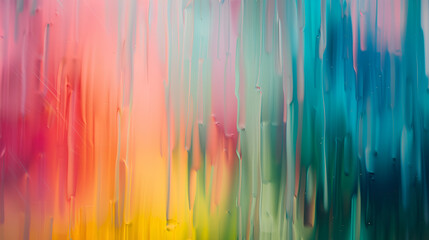 a vibrant and dynamic display of multicolored light streaks cascading downwards, creating a mesmerizing effect The composition features warm hues like gold, orange, and red blending 