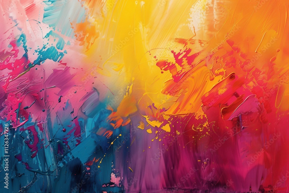 Poster Colorful abstract art piece showcasing vibrant swirls and patterns in a spectrum of hues, evoking a sense of energy and creativity