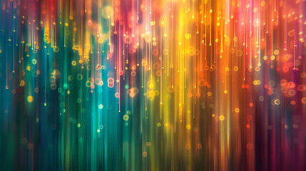 a vibrant and dynamic display of multicolored light streaks cascading downwards, creating a mesmerizing effect The composition features warm hues like gold, orange, and red blending 