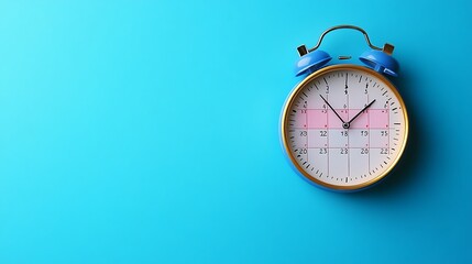 Clock on a Blue Background.

