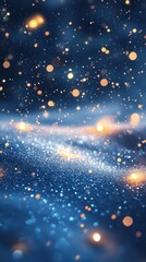 Obraz premium Illuminating stars dance in a cosmic blue expanse during a serene evening of celestial magic and wonder
