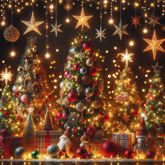 Obraz premium Joyful Christmas Trees