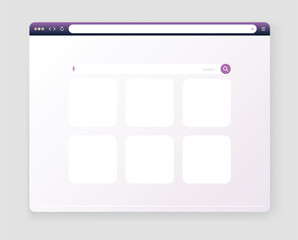 Browser search bar. Web page internet browser button, search box template. Internet search system. Simple element of user interface design. Vector illustration