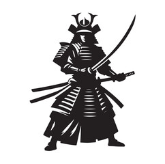 samurai warrior vector Silhouette illustration