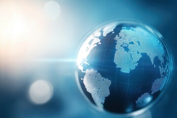 Virtual globe radiating knowledge rays for intelligent self-learning and exploration in the digital age.