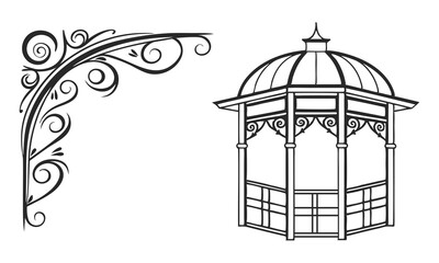 Ornate floral frame featuring an abstract design