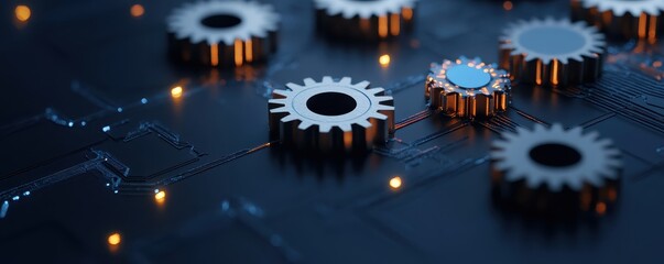 Conceptual design of interlocking glowing shapes creating a dynamic and vibrant visual experience.