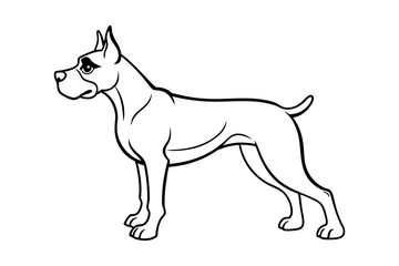 Boxer Dog Vector Line Art Design