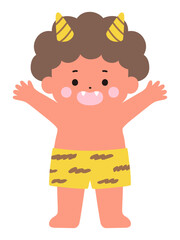 かわいい鬼のベクターイラスト。節分、角