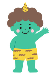 かわいい鬼のベクターイラスト。節分、角