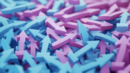 Fototapeta premium Mesmerizing collection of vibrant blue and pink paper arrows, stunning display of creativity craftsmanship
