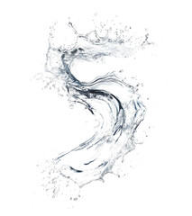 Blue water or wave splash isolated on transparent background png 